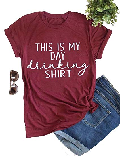 YourTops Women This is My Day Drinking T-Shirt Funny T-Shirt