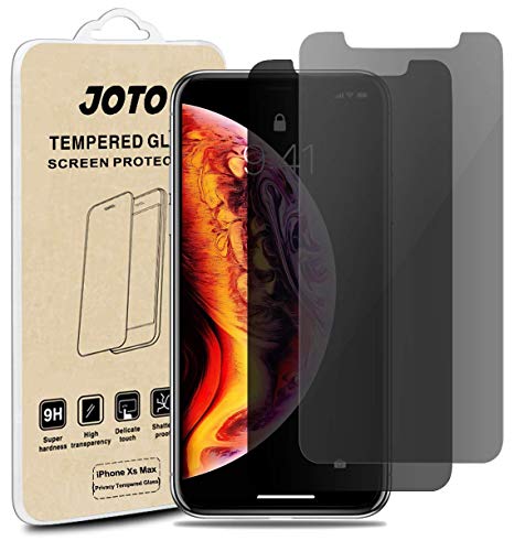 JOTO Privacy Screen Protector for iPhone Xs Max, Anti-Spying Tempered Glass Screen Film Guard for Apple iPhone Xs Max 6.5" 2018 Release (2-Pack)