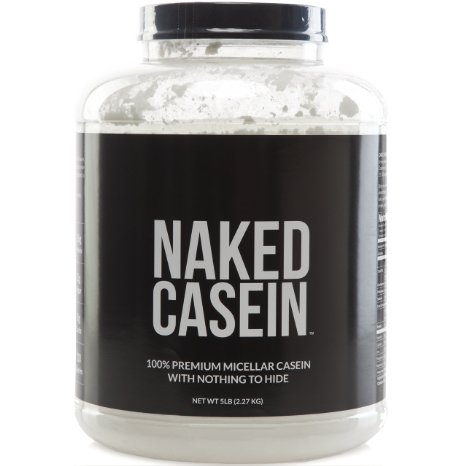 NAKED CASEIN - 100% Micellar Casein Protein from US Farms - 5lb Bulk, GMO-Free, Gluten Free, Soy Free, Preservative Free - Stimulate Muscle Growth - Enhance Recovery - 76 Servings