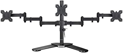 Suptek Triple LED LCD Monitor Free-Standing Desk Stand Heavy Duty Fully Adjustable Mount for 3 / Three Screens up to 27 inch (ML6463)