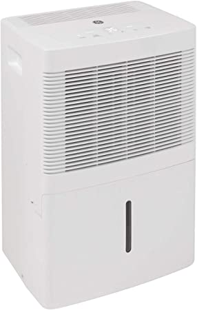 GE ADEW20LY Portable Compact Multi Speed Electric Home Dehumidifier with Auto Defrost, 20 Pints Per Day, White, Refurbished