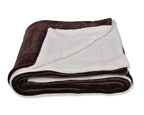 SOCHOW Sherpa Fleece Throw Blanket, Double-Sided Super Soft Luxurious Plush Blanket 50"×60", Brown