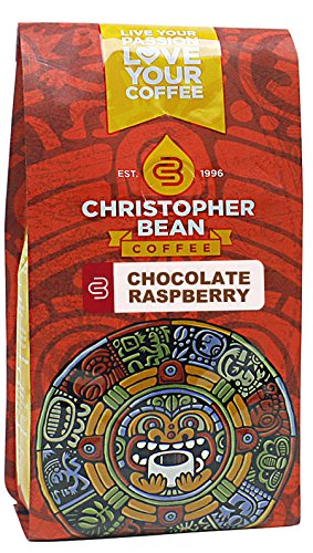 Christopher Bean Coffee Flavored Ground Coffee Chocolate Raspberry 12 Ounce