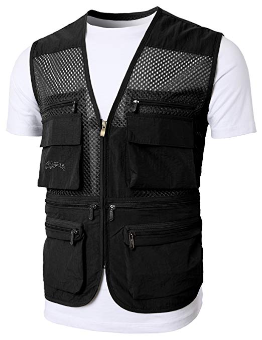 H2H Mens Active Work Utility Hunting Travels Sports Mesh Vest with Pockets