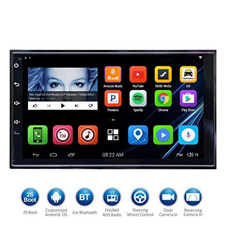 ATOTO 7"HD Touchscreen 2Din Android Car Navigation Stereo - Quadcore Car Entertainment Multimedia w/ FM/RDS Radio,WIFI,BT,Mirror Link,and more(No DVD Player)M4272 (173*97/32G)