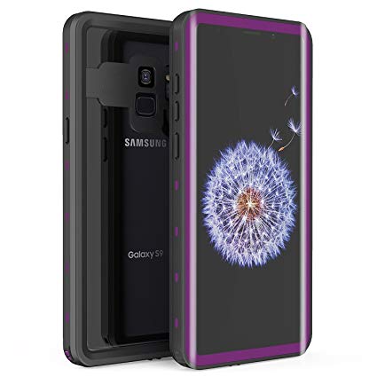 Samsung Galaxy S9 Waterproof Case, Fansteck IP68 Waterproof/Snowproof/Shockproof/Dirtproof, Full-body Protective case with Built-in Screen Protector for Galaxy S9(ONLY) (5.8 inch-Black/Purple)