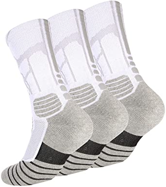 Tisone Elite Basketball Socks, Cushioned Mid-Calf Athletic Sports Crew Socks For Boys Girls Men & Women