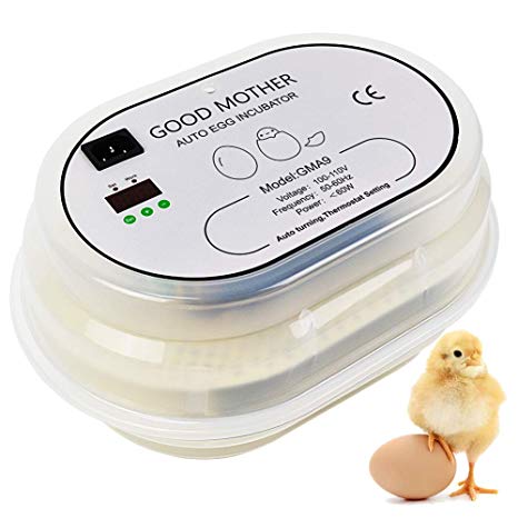 GOOD MOTHER Egg Incubator 9-12 Eggs [Fahrenheit] Mini Fully Automatic Incubator Poultry Hatcher for Chickens Ducks Goose Birds Quail Eggs