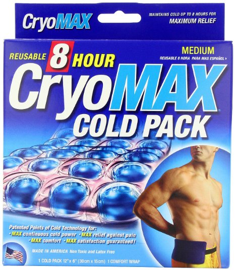 Cryo-Max Reusable 8 Hour Cold Pack Medium 6 X 12 1-Count Boxes
