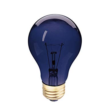 A19 Incandescent Colored Light Bulb, 75W, E26 Medium Base, 130V, Black Light UV (1 Pack)