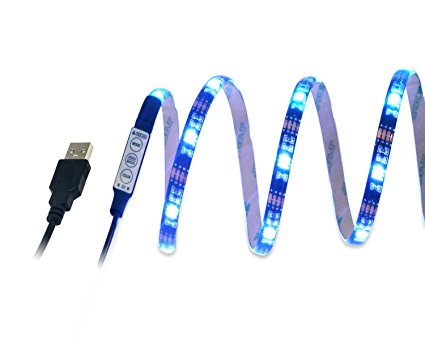 TedGem USB LED Light Strip with Velcro tape, TV Backlighting, Bias Lighting for HDTV USB LED Strip