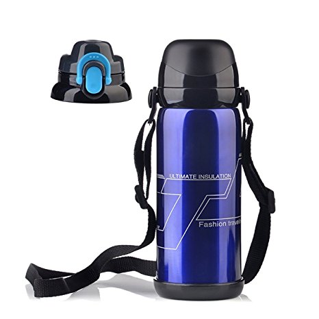 Travel Mug Stainless Steel Hiking Water Bottle Climbing Flask Keep Hot Cold Outdoor Coffee Thermos-27oz/800ml Blue