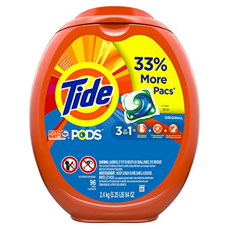 Tide Pods Liquid Laundry Detergent Pacs Original, 96 Count (Packaging May Vary)