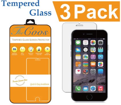 iPhone 6 Screen Protector, [3-PACK] TheCoos® Tempered Glass Clear Screen Protector [3D Touch Compatible][Premium High Definition Shockproof] Curved Edge For iPhone 6 / 6S [3 PACK]
