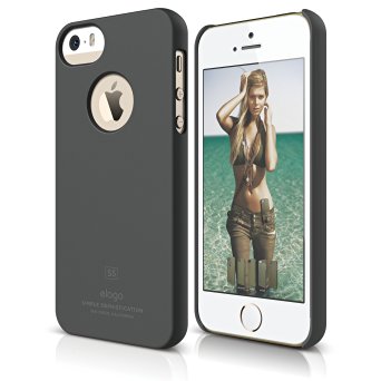iPhone SE case, elago® [Slim Fit][Soft Feel Dark Gray] - [Light][Minimalistic][True Fit] - for iPhone SE/5/5S