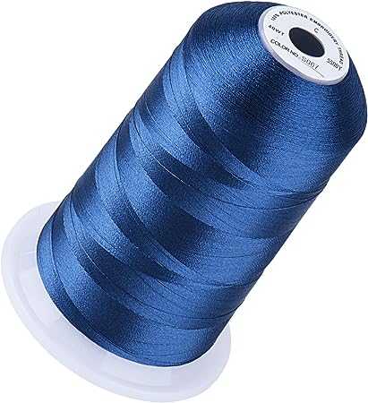 Simthread Embroidery Thread Navy Blue S067 5500 Yards, 40wt 100% Polyester for Brother, Babylock, Janome, Singer, Pfaff, Husqvarna, Bernina Machine