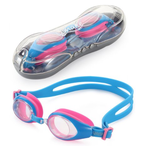 Kids Swim Goggles, USHAKE Anti-fog UV Protection Soft Silicone Frame Swimming Goggles, Easy to Use for Kids and Early Teens