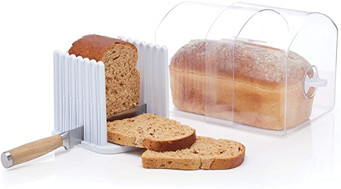 Kitchen Craft Stay Fresh Expanding Keeper Bin with Bread Slicer Guide, Youth Large / 11-13