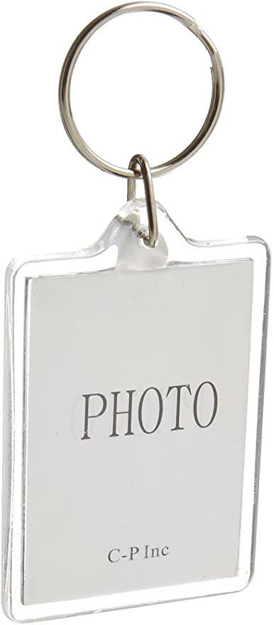 10pcs Clear Acrylic Blank Photo Picture Frame Keychain Keyring Insert (Rectangle)