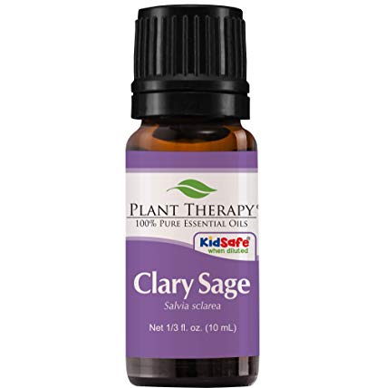 Plant Therapy Clary Sage Essential Oil | 100% Pure, Undiluted, Natural Aromatherapy, Therapeutic Grade | 10 milliliter (1/3 ounce)