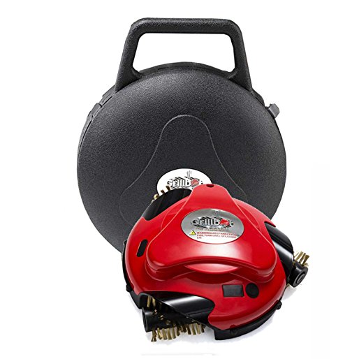 Grillbot Automatic Grill Scrubber and Cleaner with Protective Carrying Case, includes pre-installed Brass Brushes (Red)