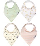 Baby Bandana Drool Bibs for Girl Paris 4 Pack of Modern Cotton Bibs Baby Gift Set By Copper Pearl