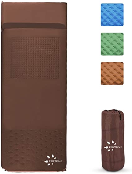 YOUKADA Sleeping-Pad Foam Self-Inflating Camping-Mat for Backpacking Double Self Inflating Sleeping Pad Camping Mattress Camping Pad 2 Person with Pillow for Camping Hiking
