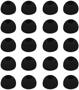 Zotech 20 Pcs Silicone Replacement Ear Buds Tips (Black) (Large)