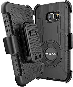 S6 Edge Plus Case, S6 Edge Plus Holster case, SGM (TM) Hybrid Dual Layer Combo Armor Defender Protective Case With Kickstand   Belt Clip Holster For Samsung Galaxy S6 Edge Plus