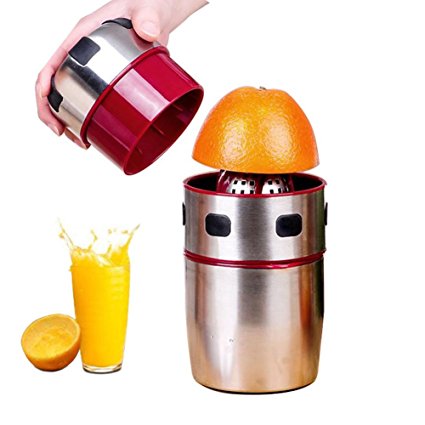 Stainless Steel Juicer, Portable Manual Lid Rotation Citrus Juicer Lemon Juicer Squeezer for Oranges, Lemons, Tangerines and Grapefruits