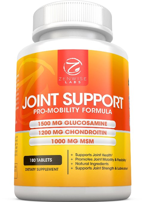 Joint Support Supplement - Complex with 1500mg Glucosamine, 1200mg Chondroitin, MSM & Hyaluronic Acid for Advanced Relief - Mobility Health Supplement for Pain, Aches, Soreness & Inflammation