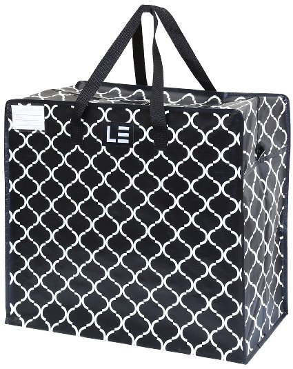 Le Sac Large Heavy Duty Tote Bag. Great to Use As a Storage bag, Laundry Bag, Picnic bag or Grocery Bag, Vintage Print