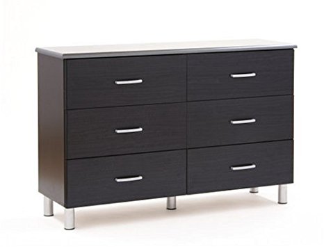 South Shore Furniture, Cosmos Collection, Double Dresser, Black Onyx and Charcoal