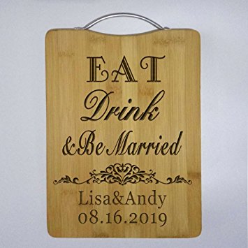 ivisi Personalized Cutting Board Monogram-Eat Drink And Be Married