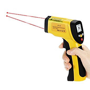 [Dual Laser Thermometer]upHere Lasergrip IR-40 Dual Laser Non-contact Digital IR Infrared Thermometer Temperature Gun，-50℃ ~ 650℃/-58℉~1202℉，9V Battery Included