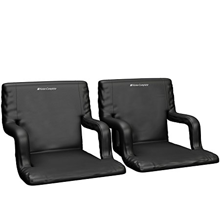Stadium Seat Chair for Bleachers or Benches - Enjoy Padded Cushion Backs and Armrest Support - 6 Reclining Custom Fit Sport Positions - Portable with Easy to Carry Straps …