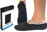 Yoga and Pilates Socks - Non Slip Comfort with Full Grip Bottom - Athletic Cotton Fitted Socks Perfect for Women and Men - Inversion Studios