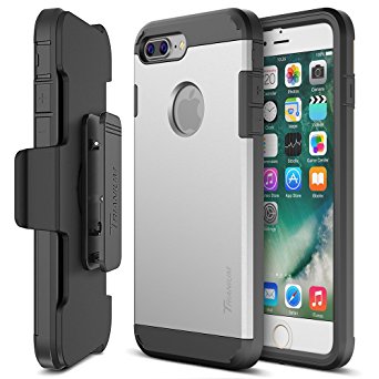 iPhone 7 Plus Case, Trianium [Duranium Series] Heavy Duty Protective Cases Shock Absorption Hard Covers w/ Built-in Screen Protector  Holster Belt Clip Kickstand for Apple iPhone 7 Plus 2016-Silver