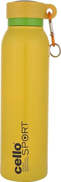 Cello Beatle Sports Bottle, 550 ml, 1-Piece, Yellow