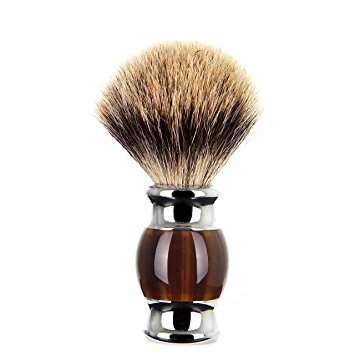 Shaving Brush,Edow Luxury Silvertip Badger Bristle Brush with Heavy Alloy Base and Ergonomic Handle for Any Methods of Shaving.
