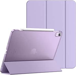 JETech Coque pour iPad Air 11 Pouces M2 (2024), iPad Air 5e Génération 2022 10,9 Pouces, Support la Charge de Pencil, Housse Étui avec Veille/Réveil Automatique (Violet Clair)