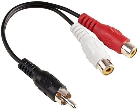 Monoprice 100663 6-Inch RCA Plug/2 RCA Jack Cable, Black