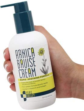 Pure Valley Arnica Bruise Cream with Vitamin K, Horse Chestnut and Collagen. Large 8oz Bottle with Pump. Calms The Look of Bruises, Bumps, and Skin Discoloration.