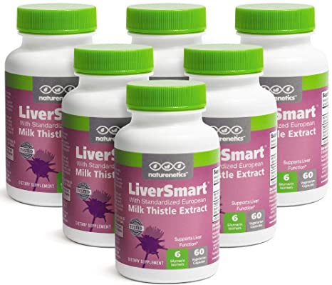 Milk Thistle Liver Cleanse & Support Supplement - LiverSmart by Naturenetics: 145mg Silymarin – 6 Antioxidant Ingredients Including Dandelion Root & Artichoke to Protect the Liver – Vegan – Tested (6)