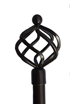 Fancy Collection Rod Décor - NEW Decorative Curtain Rod All Sizes Window Rods (48"-84", Bronze)