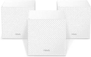 Tenda Nova Mesh WiFi System MW12 - Covers up to 6000 sq.ft - Tri-Band AC2100 Whole Home WiFi Mesh System - Gigabit Mesh Router for 100  Devices - Dual-Band Mesh Network - 3 Gigabit Ports - 3-Pack