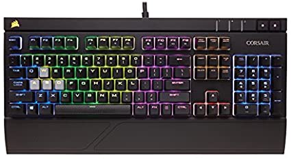 CORSAIR Strafe Mechanical Gaming Keyboard - Red LED Backlit - USB Passthrough - Linear and Quiet - Cherry MX Red Switch