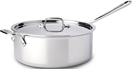 All-Clad 4206 Stainless Steel Tri-Ply Bonded Dishwasher Safe Deep Saute Pan with Lid / Cookware, 6-Quart, Silver