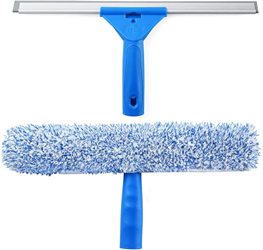 ALINK 35cm Window Cleaning Combo - Squeegee & Microfiber Window Washer,Shower Squeegees Window Glass Squeegee for Bathroom Door Car Mirror Wiper