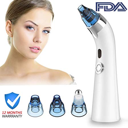 Blackhead Remover Vacuum, 2018 Upgraded Rechargeable Blackhead Vacuum Suction Remover, Professional Portable Pore Vacuum Led Display Electric Pore Suction Vacuum with 4 Beauty Probes for Men and Women